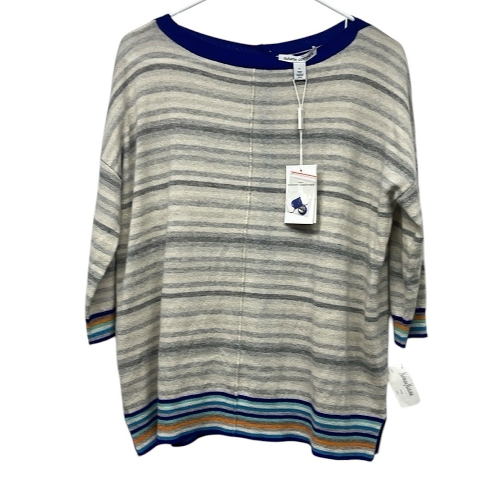 NEW AUTUMN CASHMERE Striped Cashmere Sweater sz small